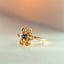 Flowery citrine sapphire ring 14k gold - Studio Kroewe