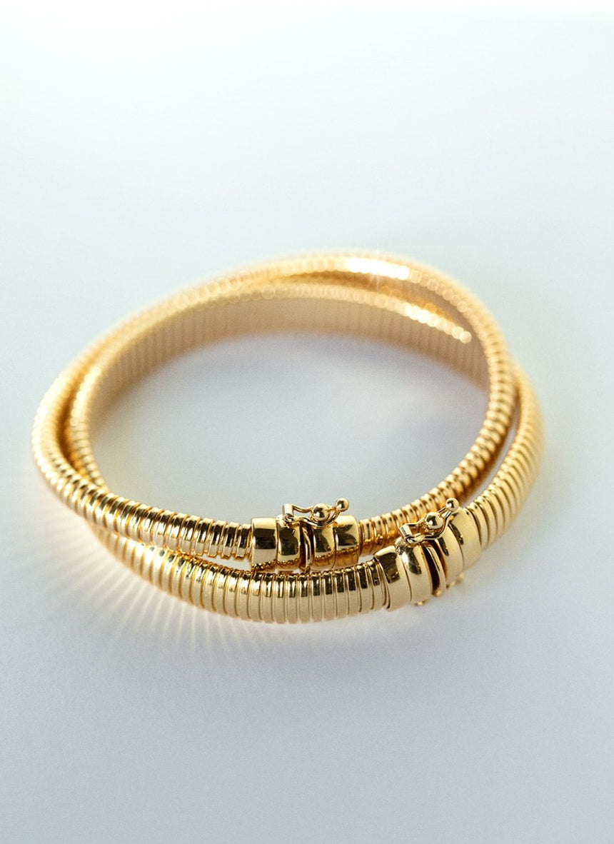 Grace tubo bracelet 14k gold - Studio Kroewe
