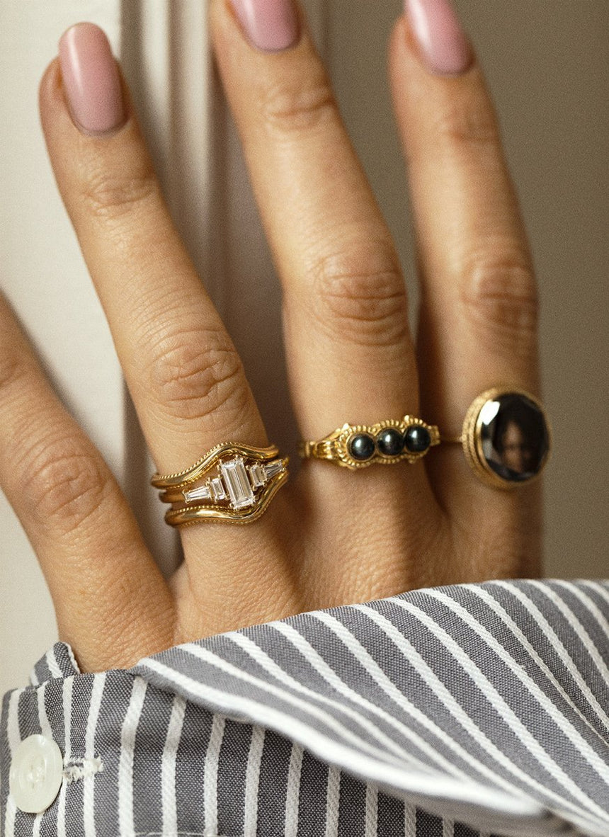 Edie tanzanite december birthstone ring 14k gold - Studio Kroewe