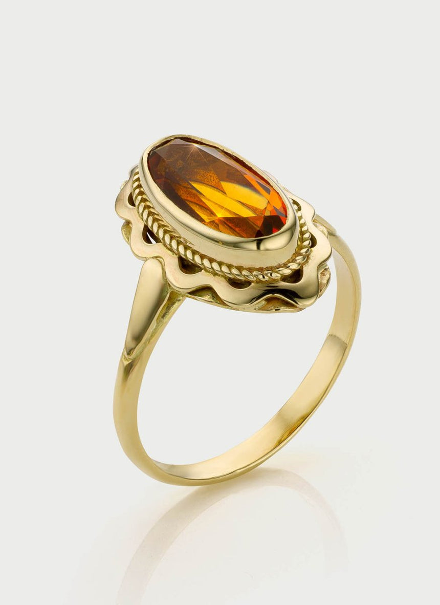 Iggy citrine ring 14k gold - Studio Kroewe