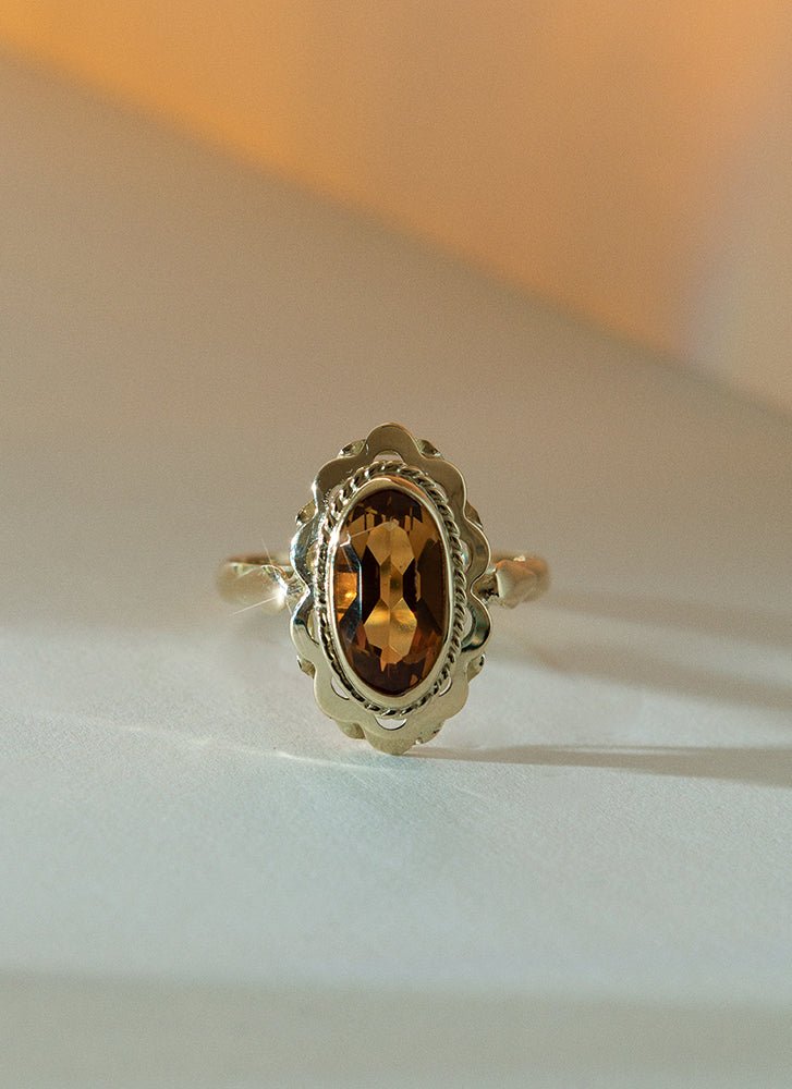 Iggy citrine ring 14k gold - Studio Kroewe