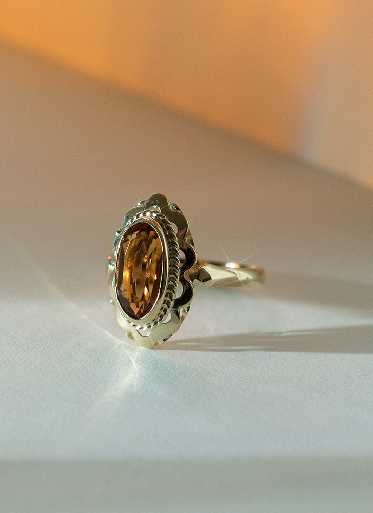 Iggy citrine ring 14k gold - Studio Kroewe