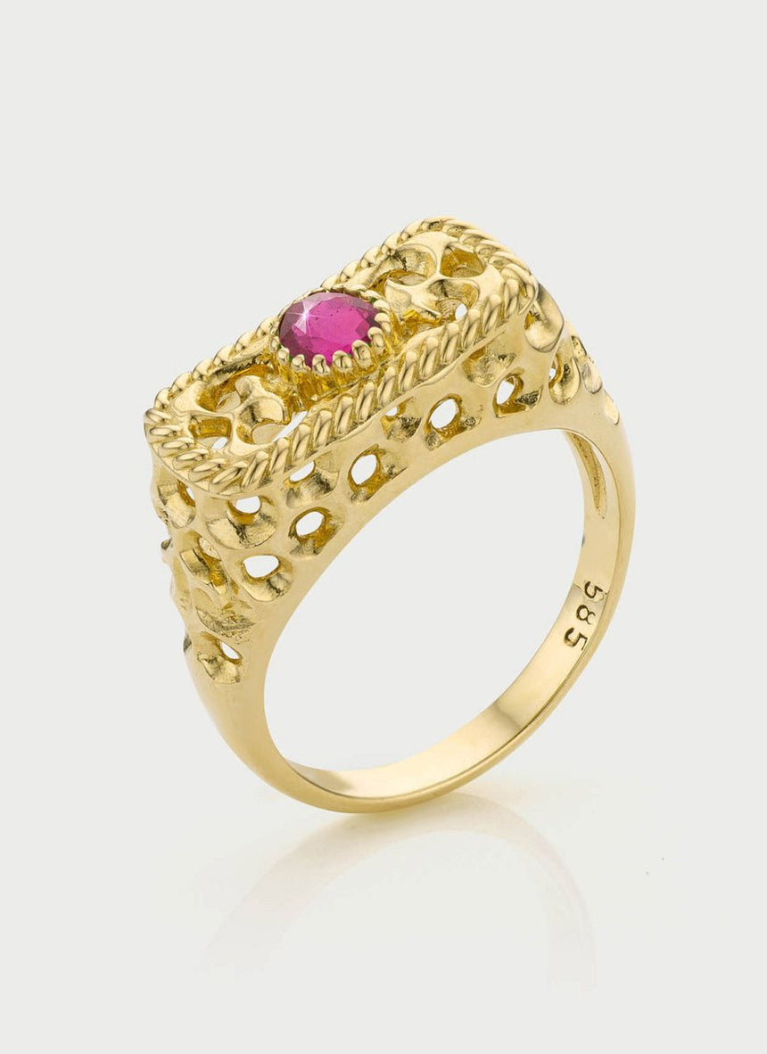 Caes citrine november birthstone ring 14k gold - Studio Kroewe