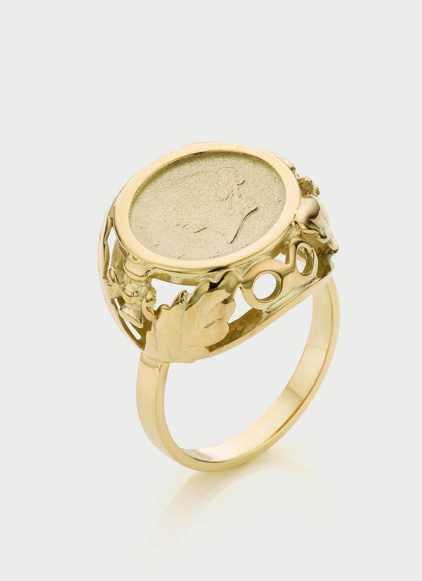 Jacky dollar ring 14k gold - Studio Kroewe