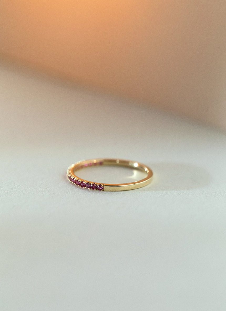 Jady ruby ring 14k gold - Studio Kroewe