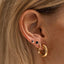 Jane diamond sapphire single earstud 14k gold - Studio Kroewe