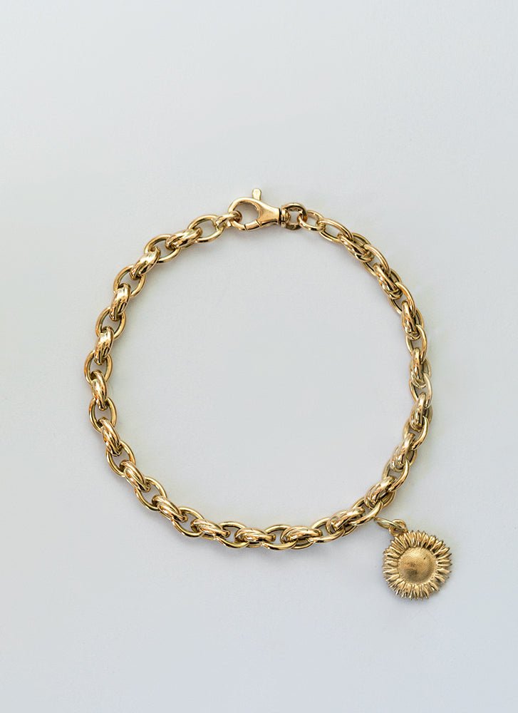 Jasseron 5.0mm double chain bracelet 14k gold - Studio Kroewe