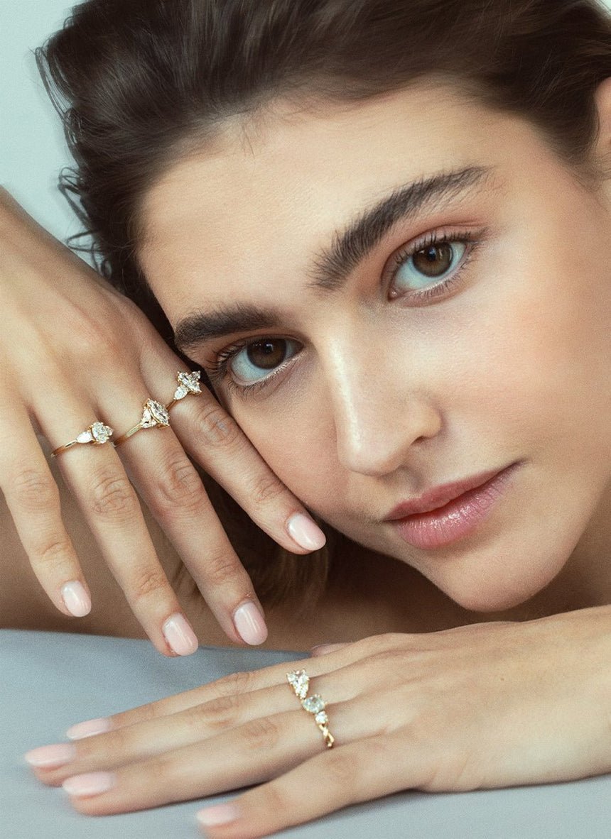 Limited Edition | Rumi green blue sapphire ring 14k gold - Studio Kroewe