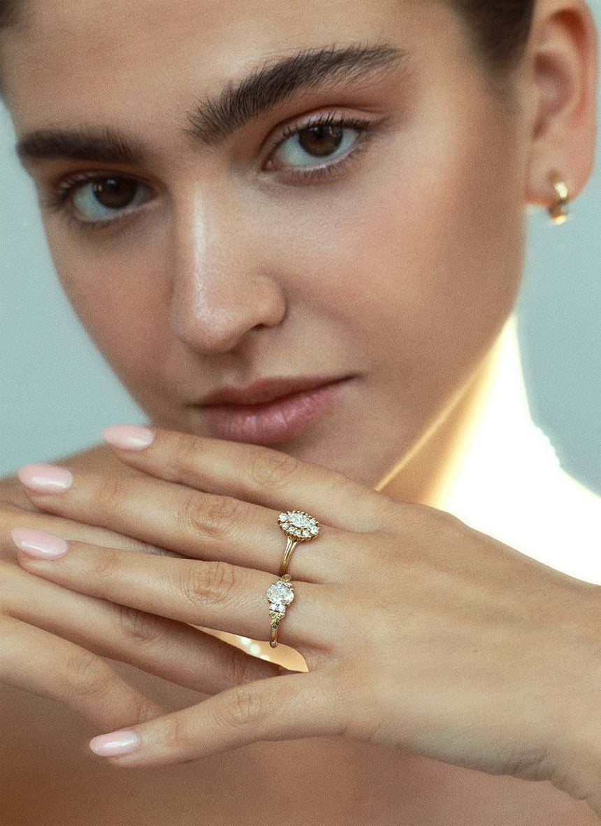 Timmy diamond topaz ring 14k gold - Studio Kroewe