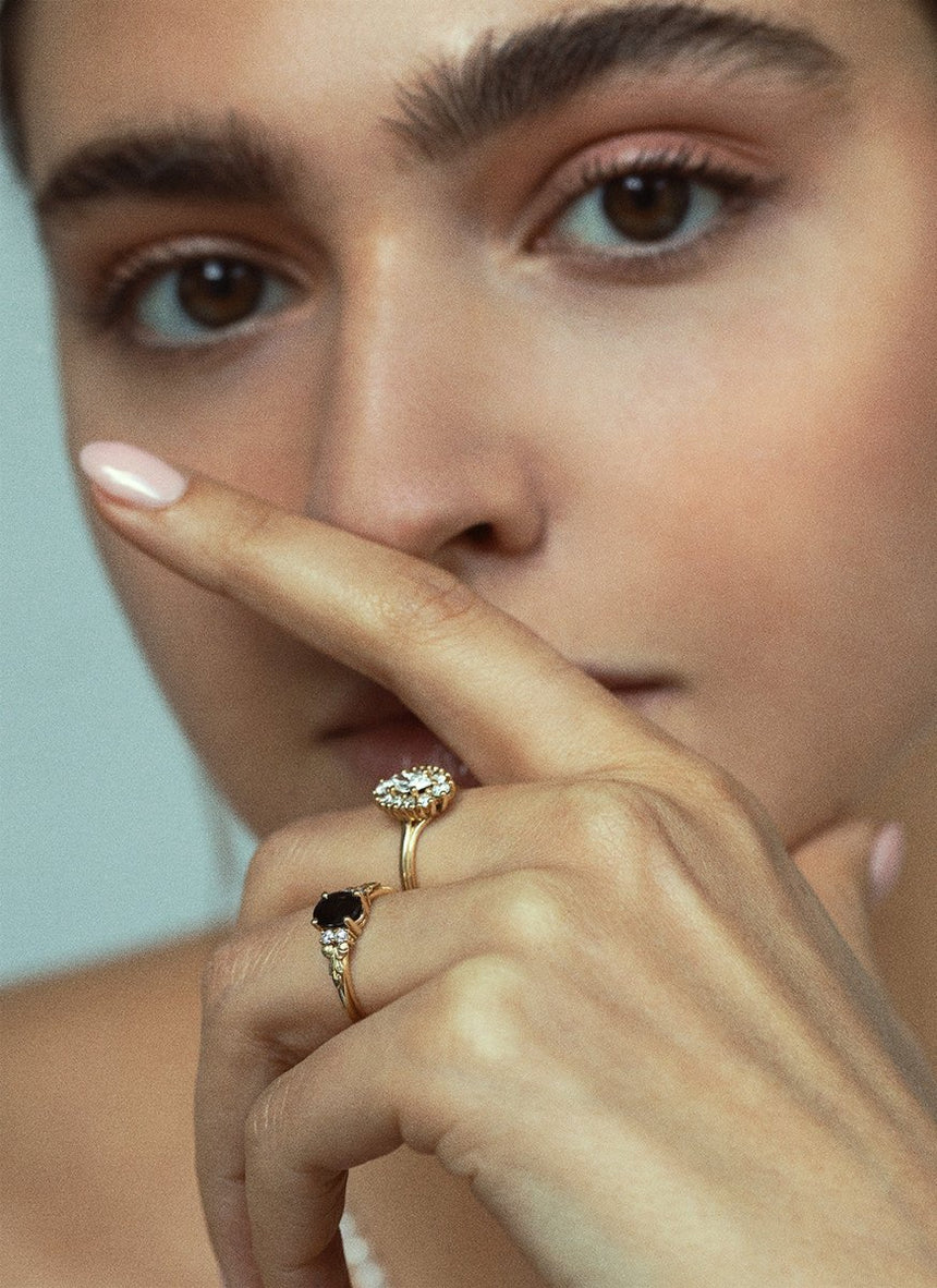Timmy diamond topaz ring 14k gold - Studio Kroewe