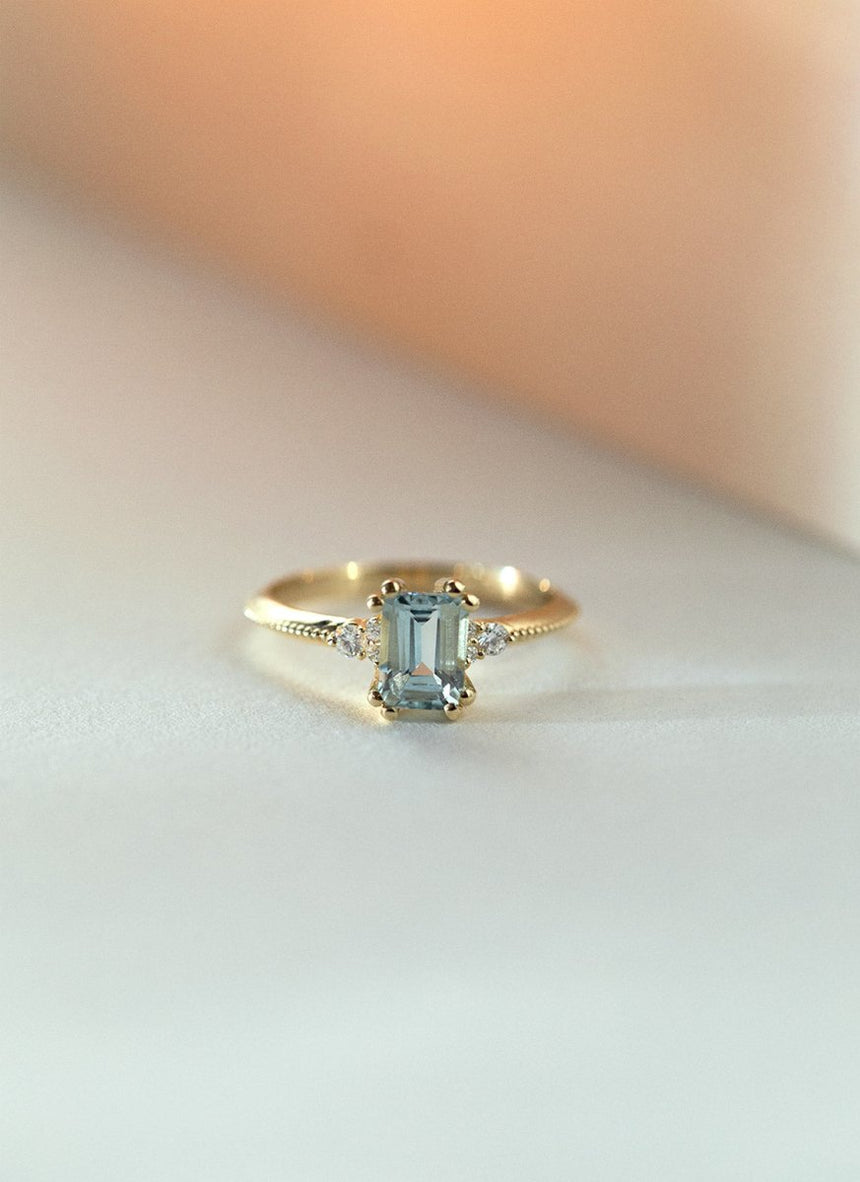 Timmy diamond topaz ring 14k gold - Studio Kroewe