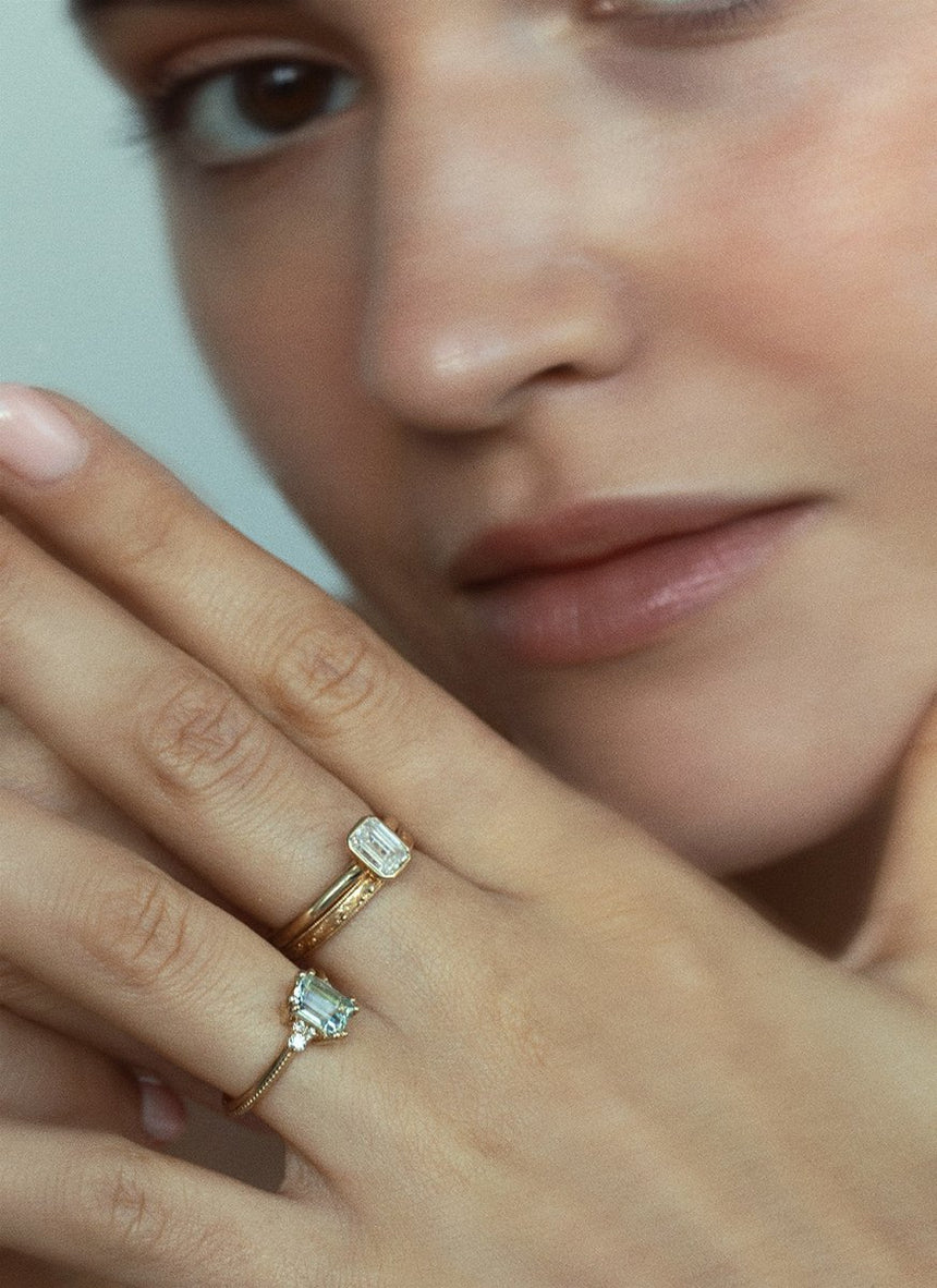 Timmy diamond topaz ring 14k gold - Studio Kroewe