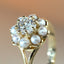 Lauren brilliant cut diamond pearl entourage ring 14k gold - Studio Kroewe