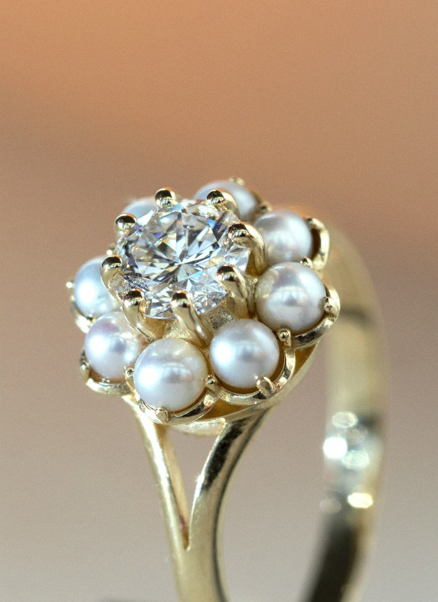 Clover emerald ring 14k gold - Studio Kroewe