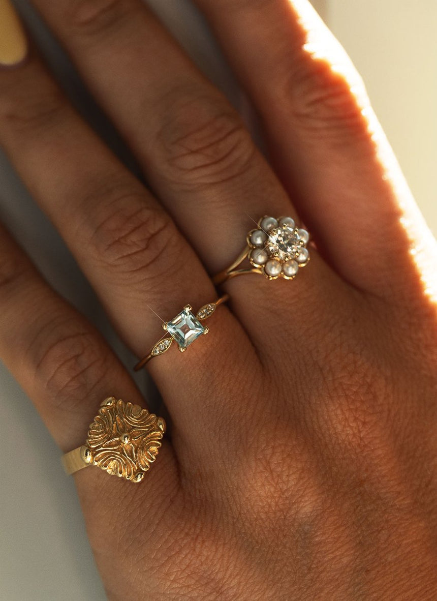 Limited Edition - Frankie golden beryl ring 14k gold - Studio Kroewe