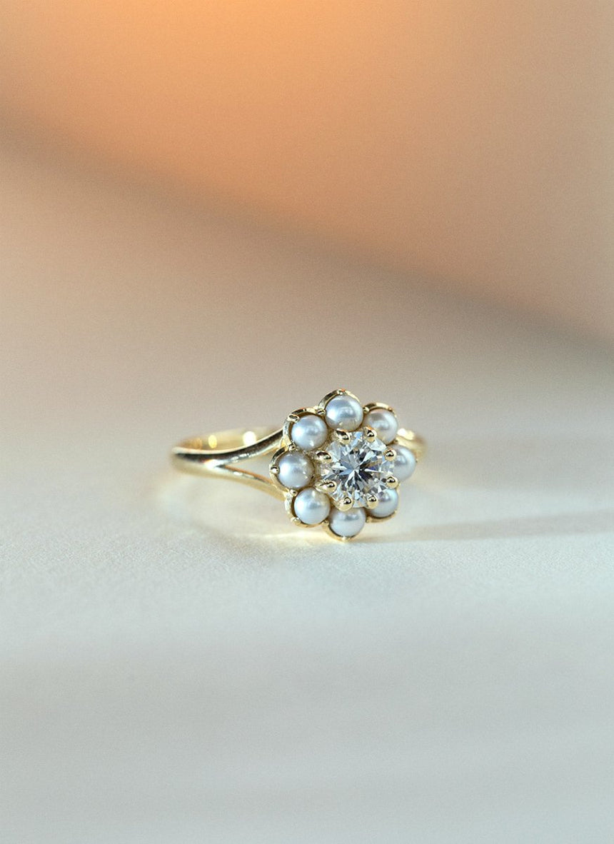 Clover emerald ring 14k gold - Studio Kroewe