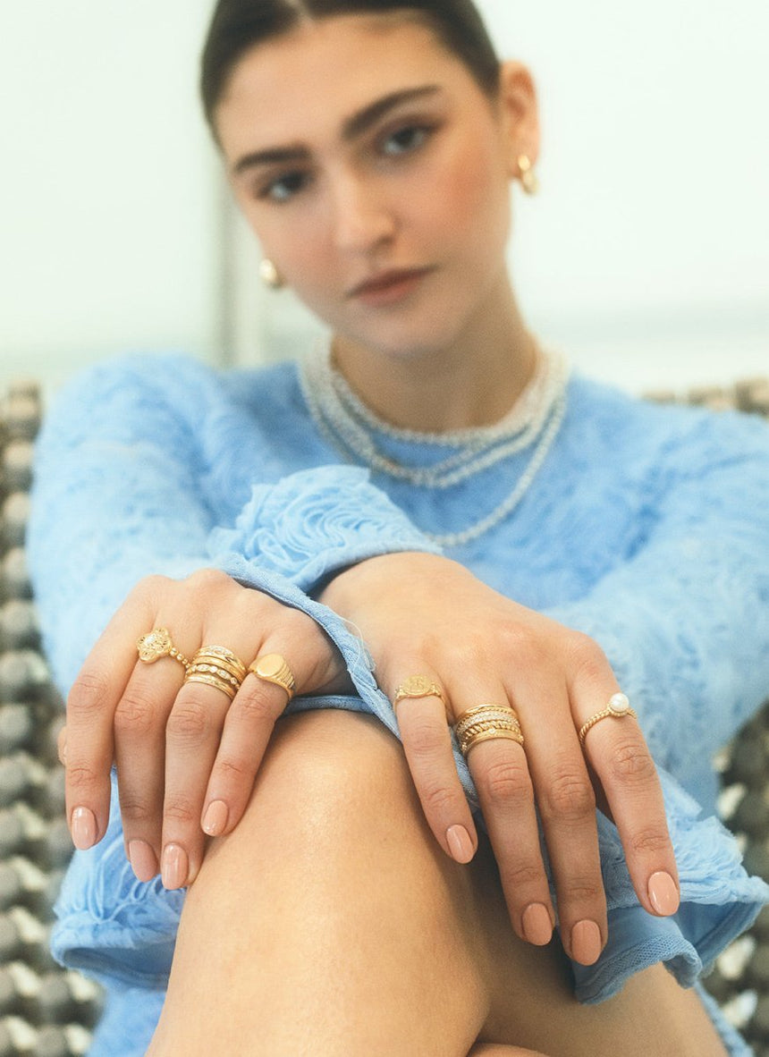 Lee stacking ring 14k gold - Studio Kroewe