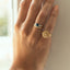 Limited Edition | Daisy diamond blue sapphire ring 14k gold - Studio Kroewe