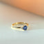 Limited Edition | Daisy diamond blue sapphire ring 14k gold - Studio Kroewe