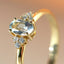 Limited Edition - Daisy oval cut aquamarine diamond ring 14k gold - Studio Kroewe