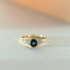 Limited Edition | Lily indigo sapphire diamond ring 14k gold - Studio Kroewe