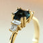 Limited Edition | Lily indigo sapphire diamond ring 14k gold - Studio Kroewe