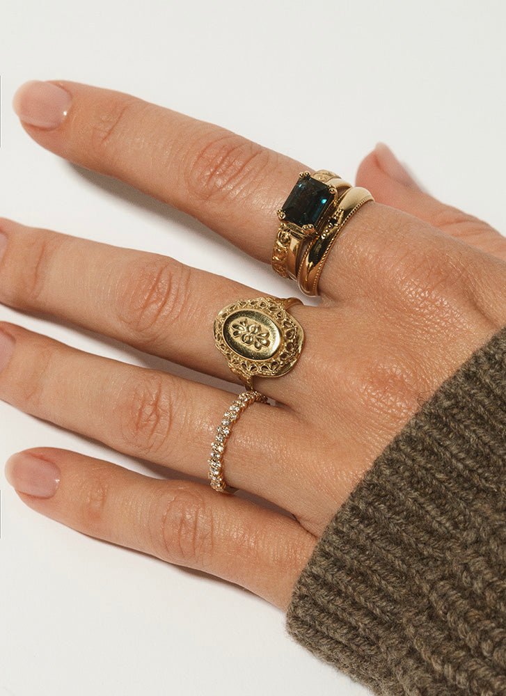 Limited Edition | Liv topaz london blue ring 14k gold - Studio Kroewe