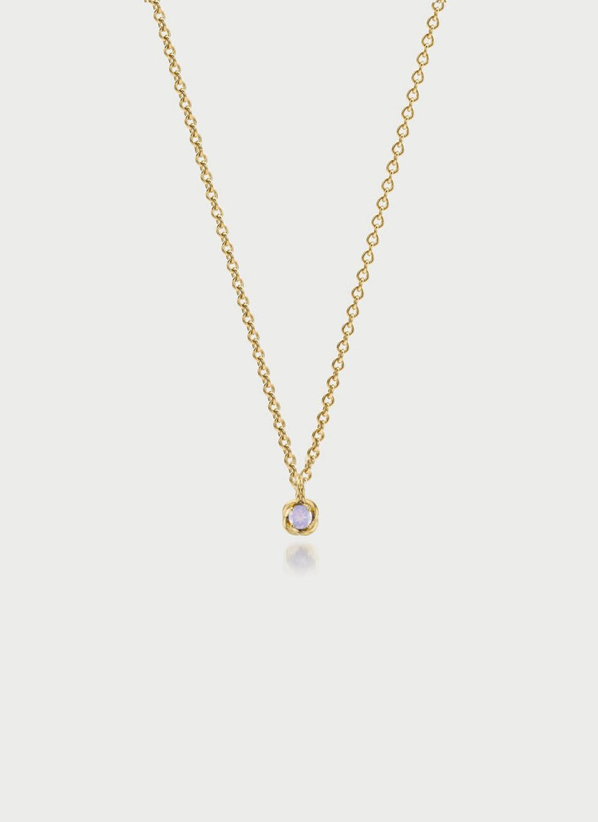 Little dido birthstone pendant 14k gold - Studio Kroewe