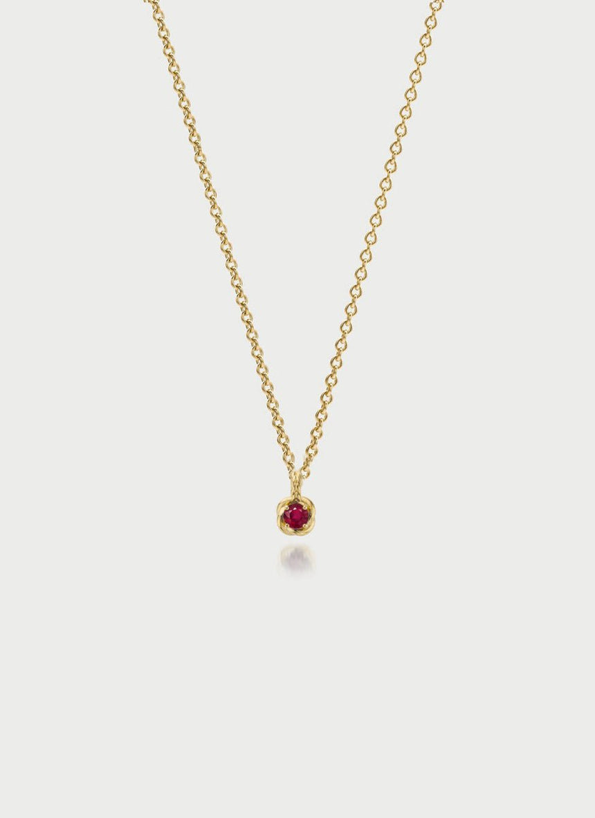 Little dido birthstone pendant 14k gold - Studio Kroewe