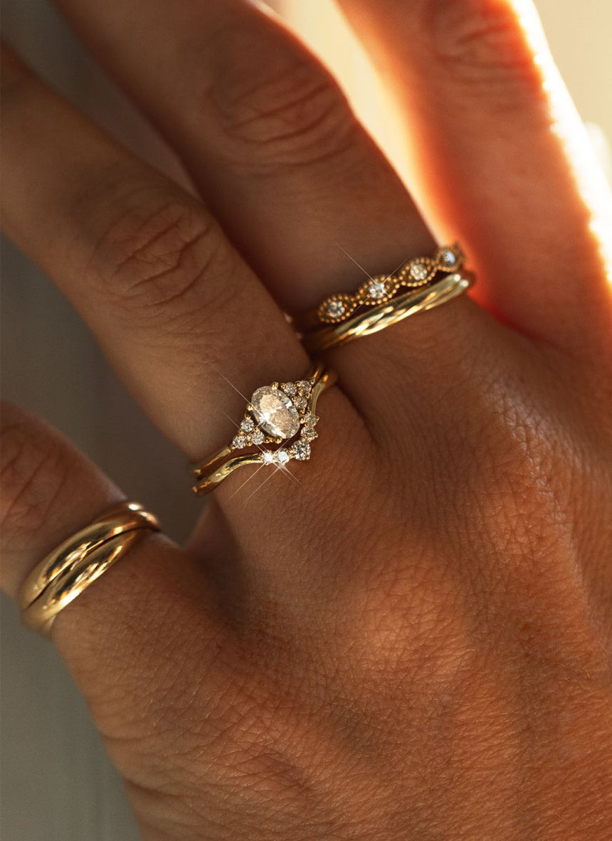 Sanny diamond ring 14k gold - Studio Kroewe