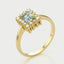 Lode halo diamond aquamarine ring 14k gold - Studio Kroewe
