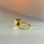 Lode halo diamond aquamarine ring 14k gold - Studio Kroewe