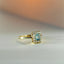 Lode halo diamond aquamarine ring 14k gold - Studio Kroewe