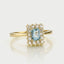 Lode halo diamond aquamarine ring 14k gold - Studio Kroewe