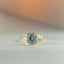 Lode halo diamond aquamarine ring 14k gold - Studio Kroewe