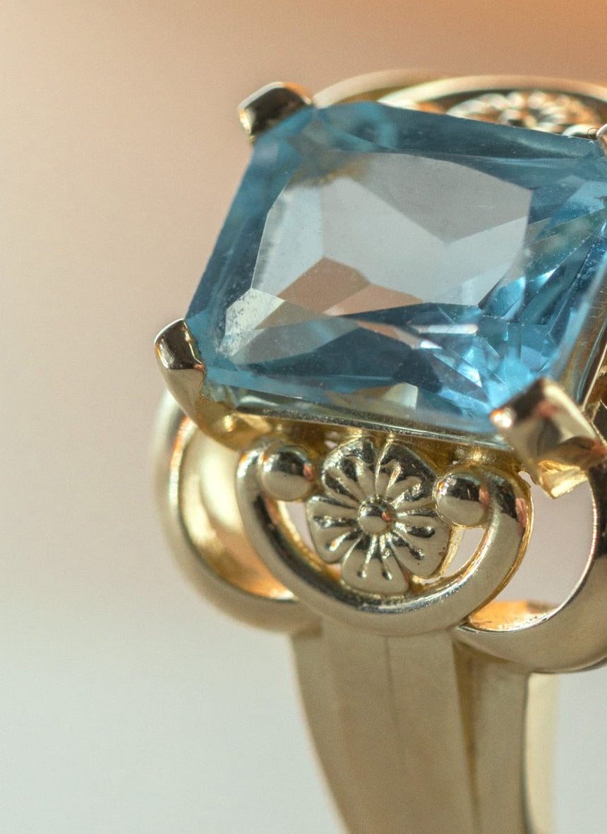 Loene topaz ring 14k gold - Studio Kroewe