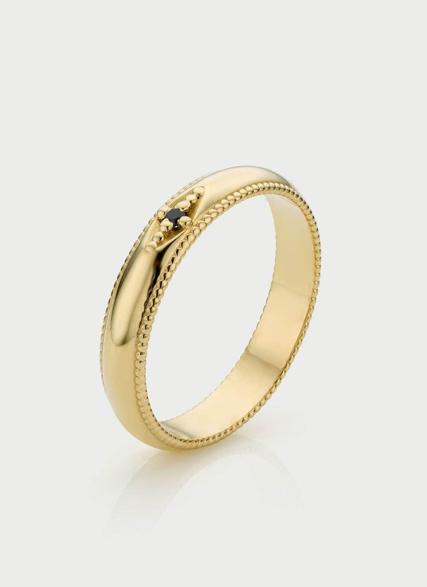 Lonny black sapphire ring 14k gold - Studio Kroewe