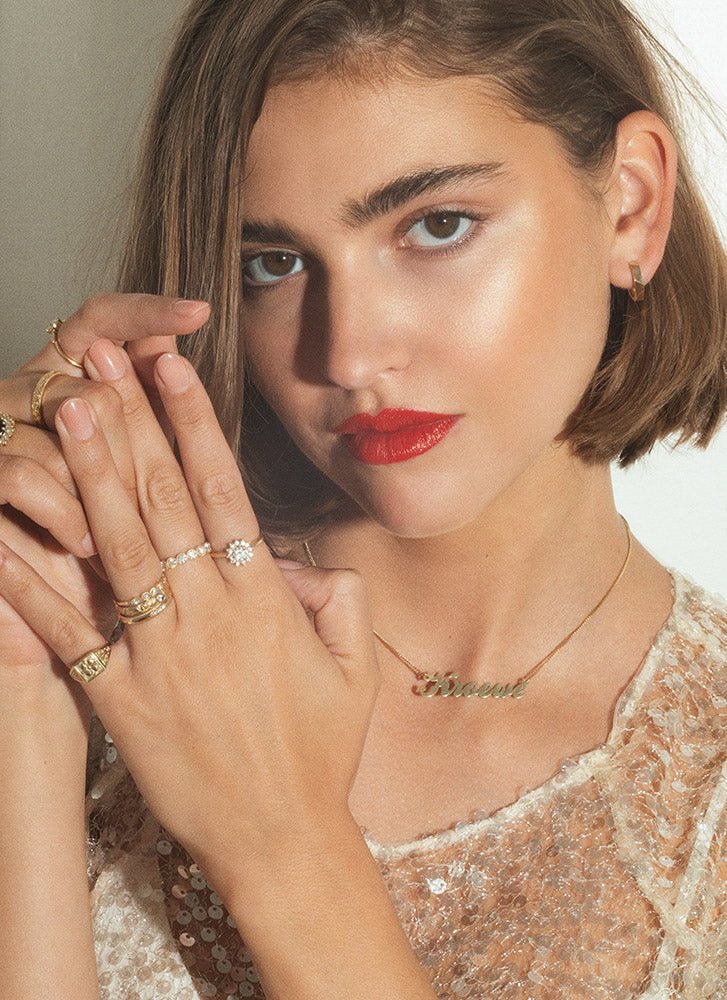 Lonny diamond ring 14k gold - Studio Kroewe
