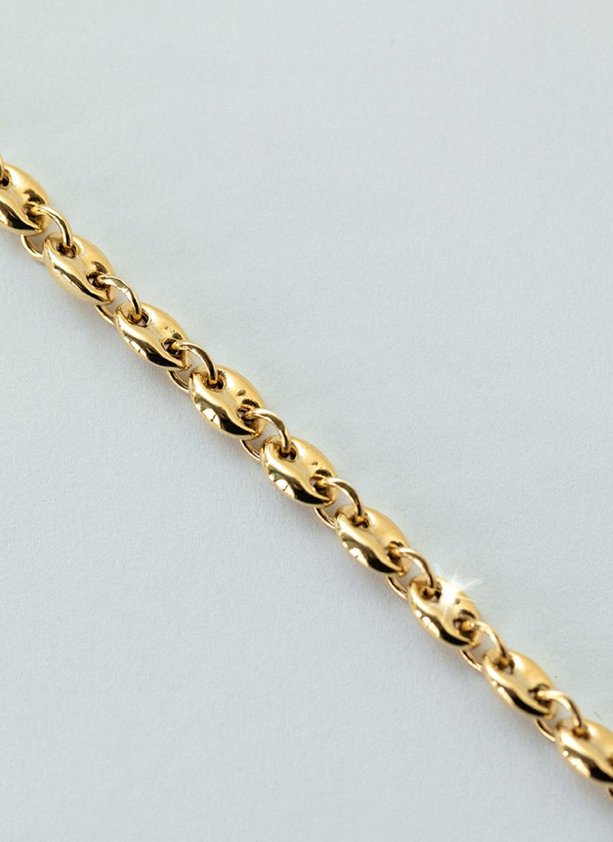 Loris 4.2mm coffeebean bracelet 14k gold - Studio Kroewe
