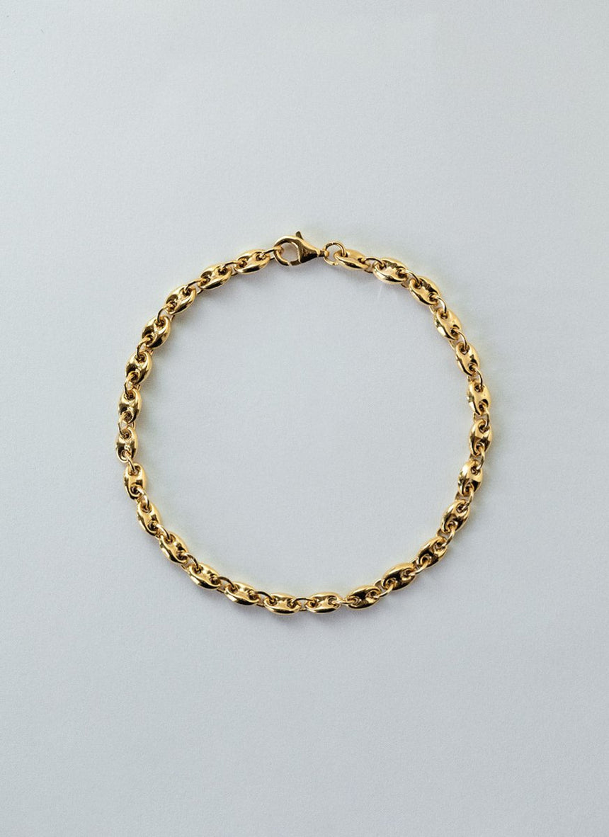 Loris 4.2mm coffeebean bracelet 14k gold - Studio Kroewe