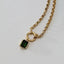 Lou diamond tourmaline pendant 14k gold - Studio Kroewe