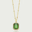 Lou diamond tourmaline pendant 14k gold - Studio Kroewe