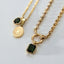 Lou diamond tourmaline pendant 14k gold - Studio Kroewe