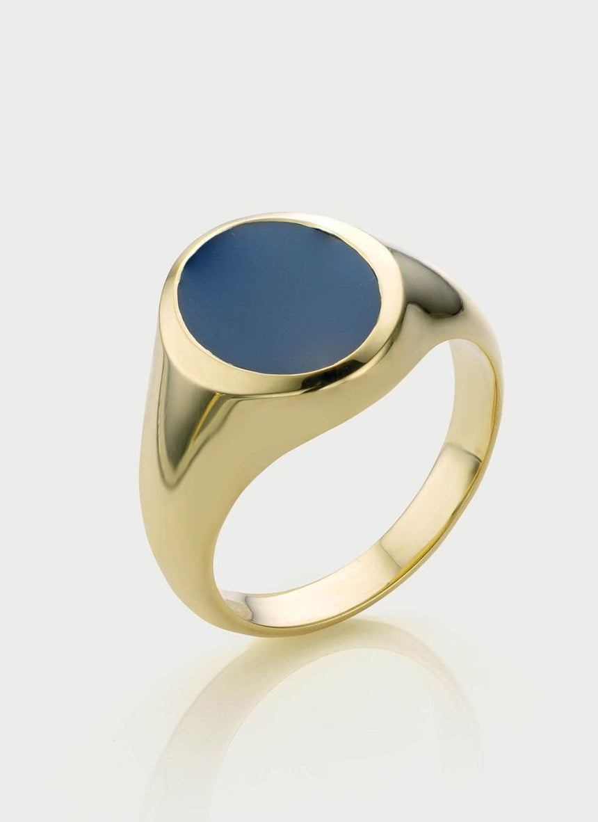 Lous signet ring 14k gold - Studio Kroewe