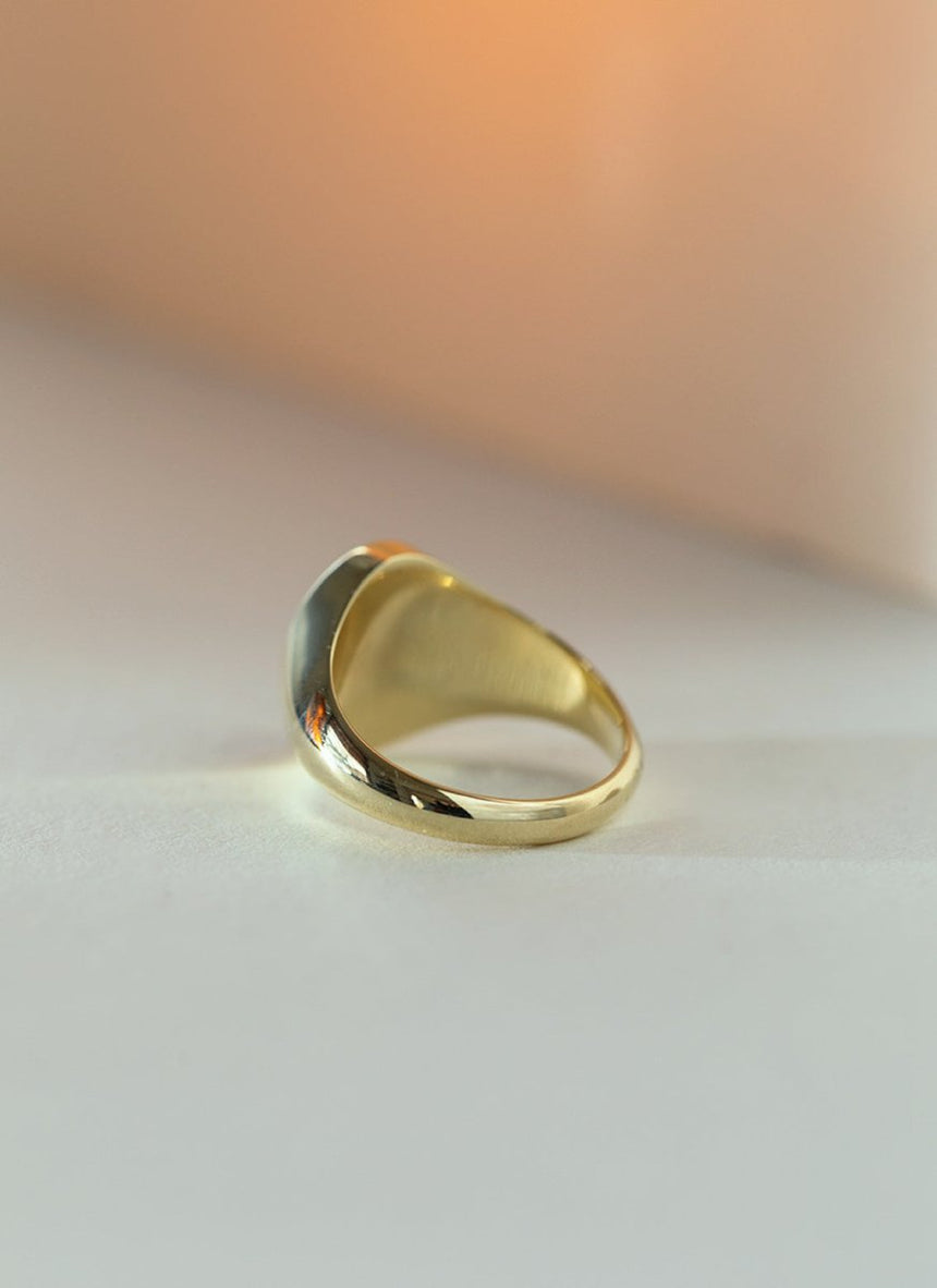 Lous signet ring 14k gold - Studio Kroewe