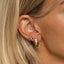 Lovi sapphire single huggie 14k gold - Studio Kroewe