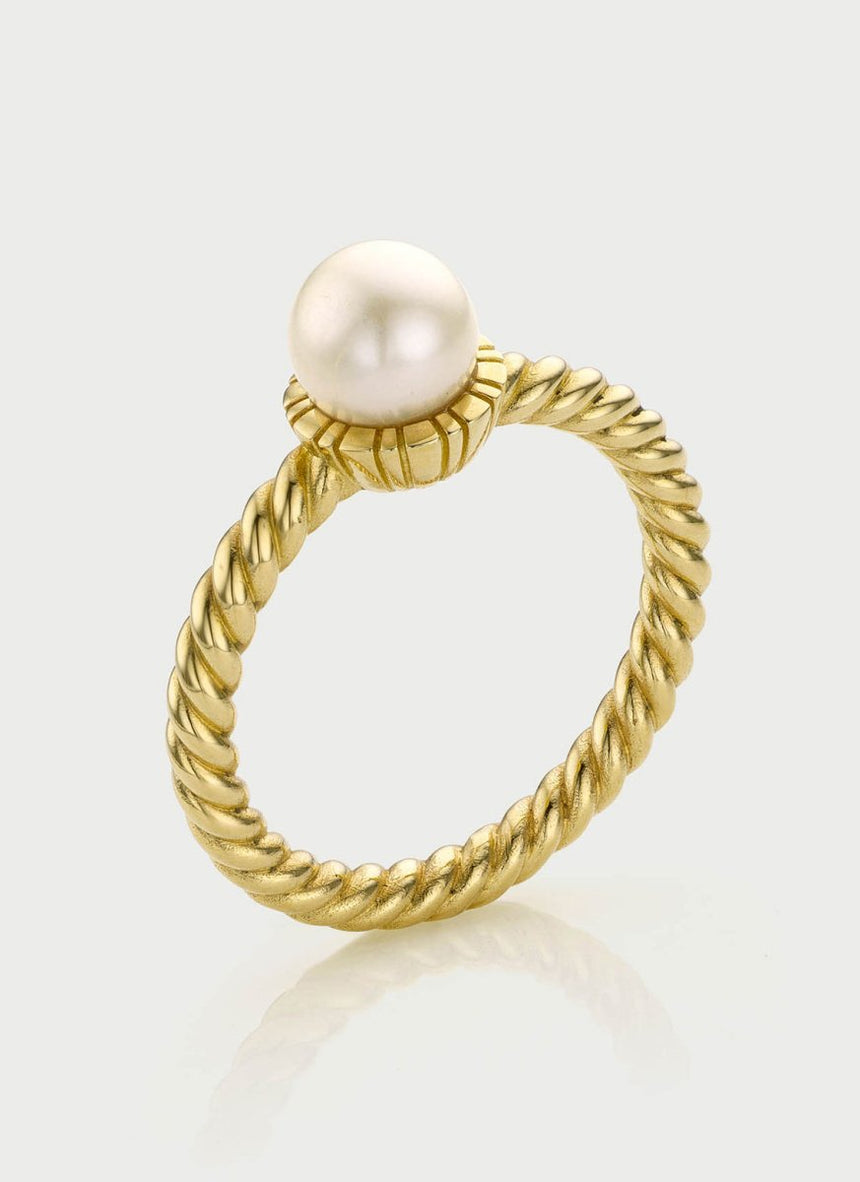 Marni pearl ring 14k gold - Studio Kroewe