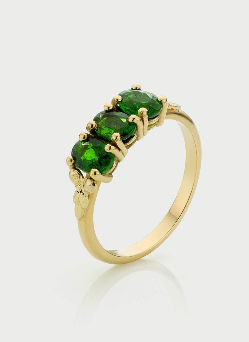 Max chrome diopside ring 14k gold - Studio Kroewe