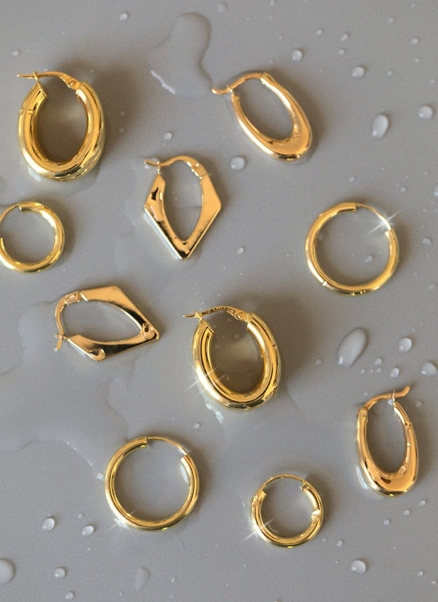 May geometric earrings 14k gold - Studio Kroewe