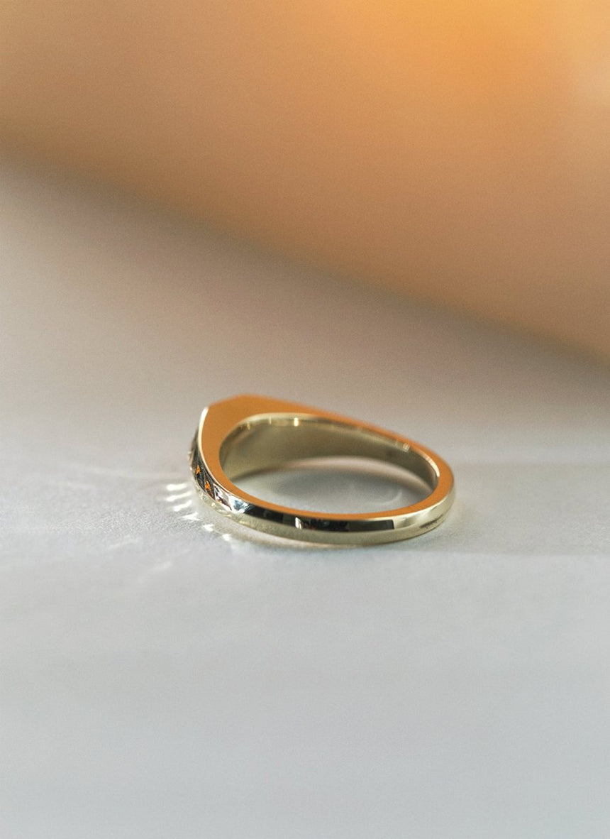 Miles diamond brown ring 14k gold - Studio Kroewe